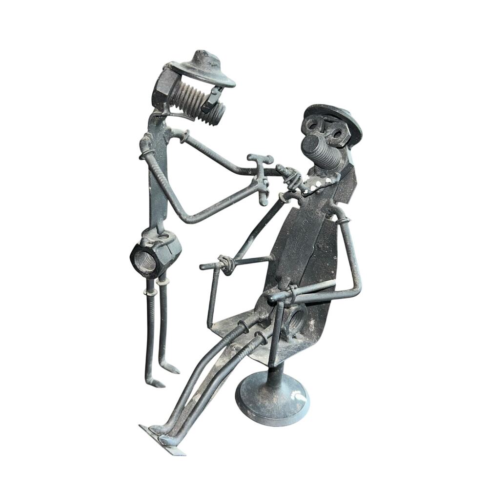 Vntg Hamms Dental Dentist Brutalist nuts bolts Sculpture metal dental figurine